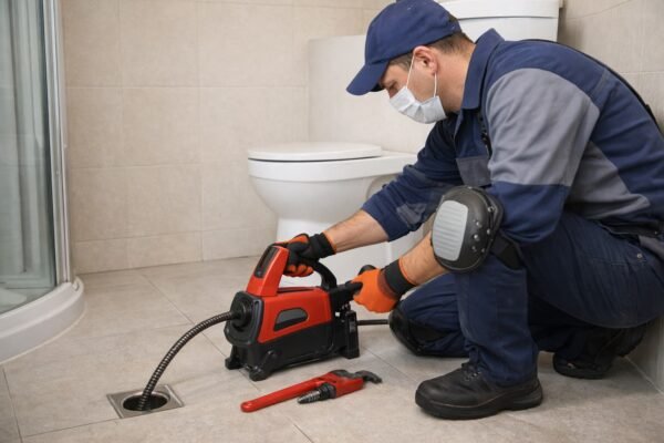 فني صحي يسلك صرف حمام في المنصورية بالكويت