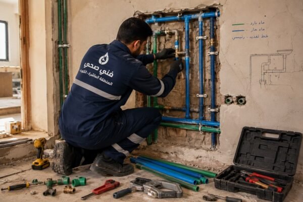 تركيب مواسير مياه داخل الجدار