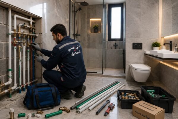 تطوير شبكة سباكة حديثة داخل فيلا بالصديق