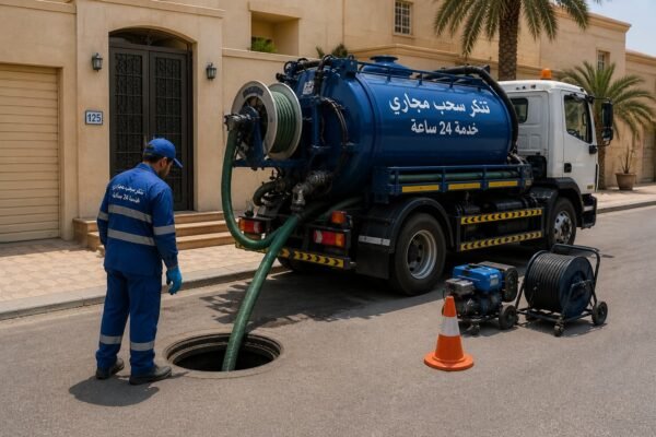 تنكر سحب مجاري بالكويت أمام منزل
