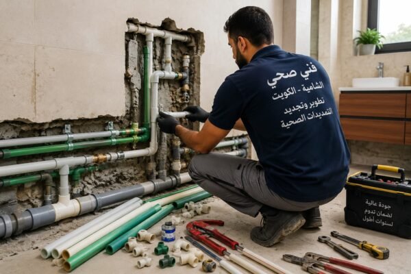 تجديد التمديدات الصحية داخل منزل سكني