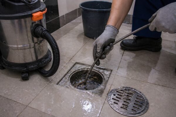 تنظيف فتحة صرف أرضية للحفاظ على التصريف