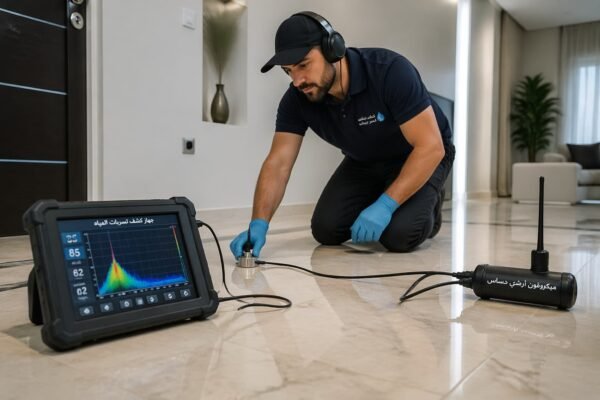 سباك يكشف تسربات المياه بجهاز حديث داخل الأرضيات