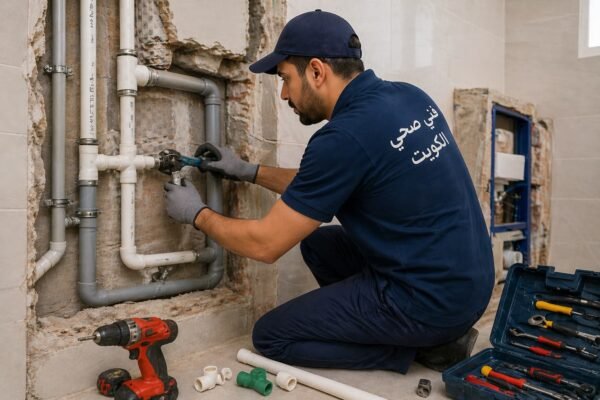 تركيب مواسير حديثة داخل الجدار بالكويت