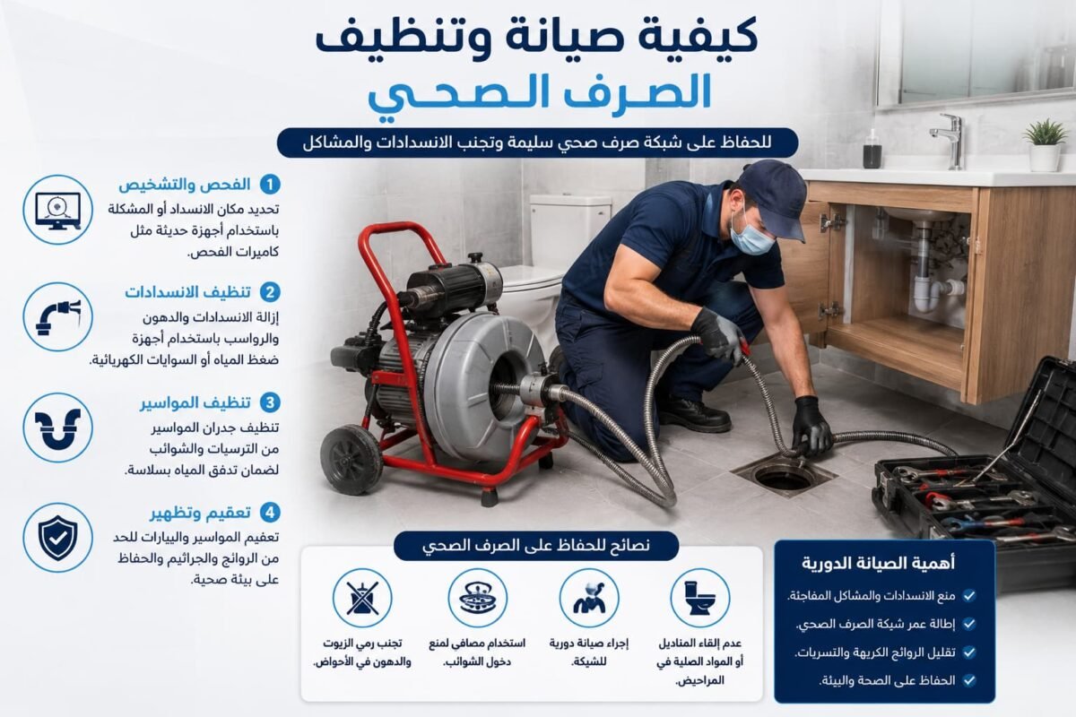 كيفية صيانة وتنظيف الصرف الصحي