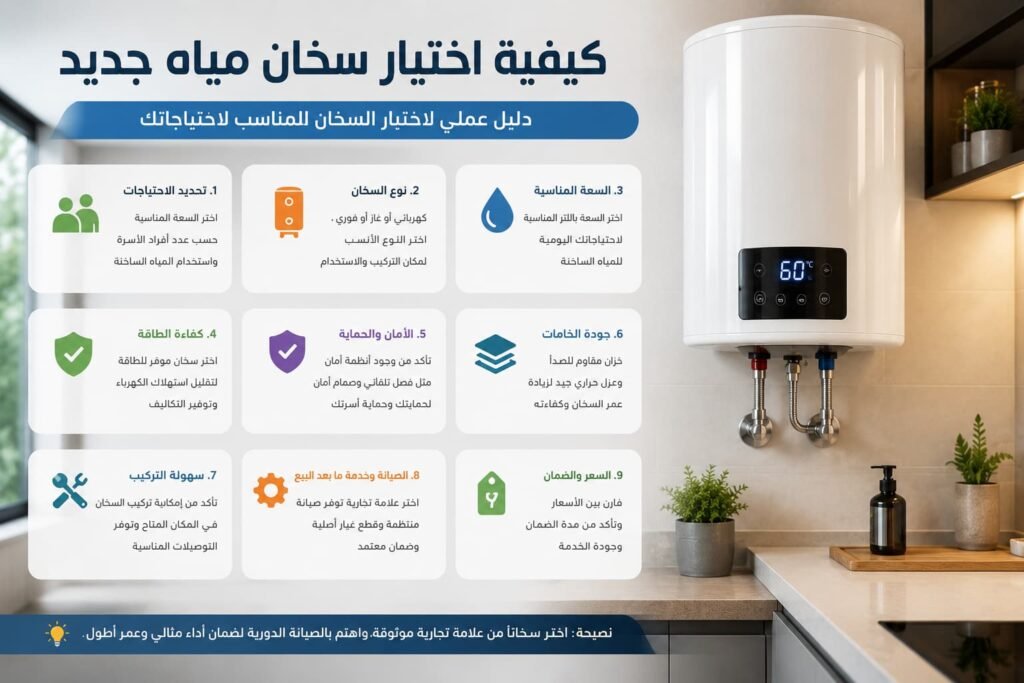 كيفية اختيار سخان مياه جديد