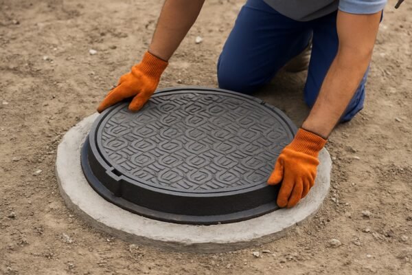 فحص ثبات غطاء المنهول بعد التثبيت