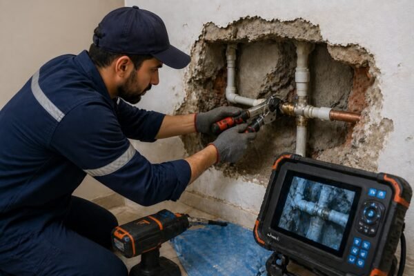 إصلاح تسربات المياه داخل الجدار