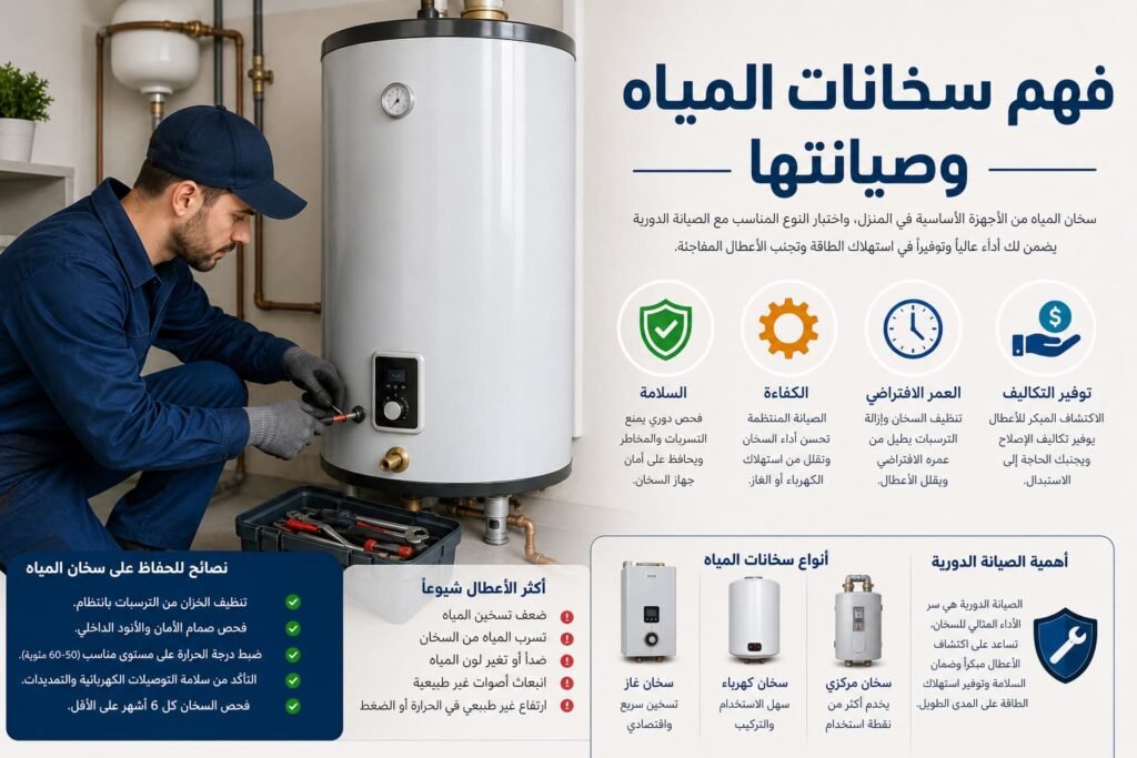 فهم سخانات المياه وصيانتها