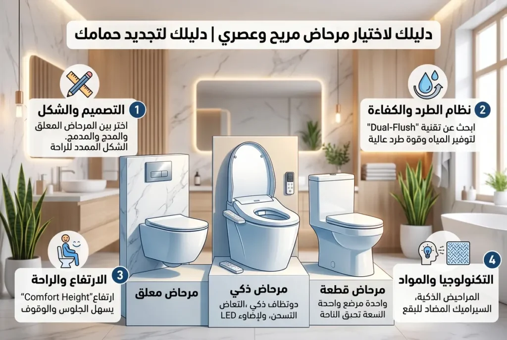 إنفوجرافيك اختيار مرحاض مريح وعصري